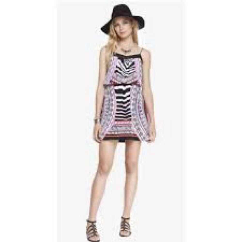 Express Pink and Black Spaghetti Strap Sundress size XS